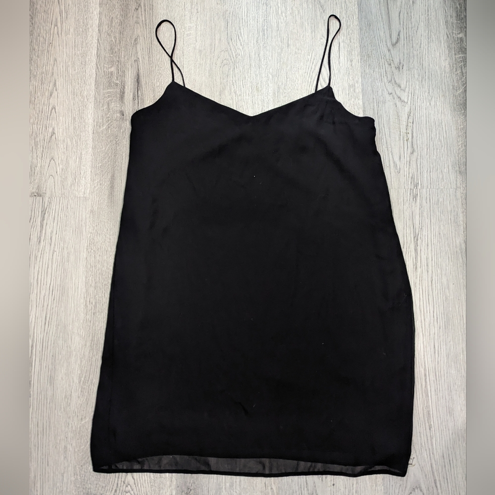 ASOS Black Sheer Slip Dress Layering Goth Whimsigoth Indie Sleaze 90s US 10